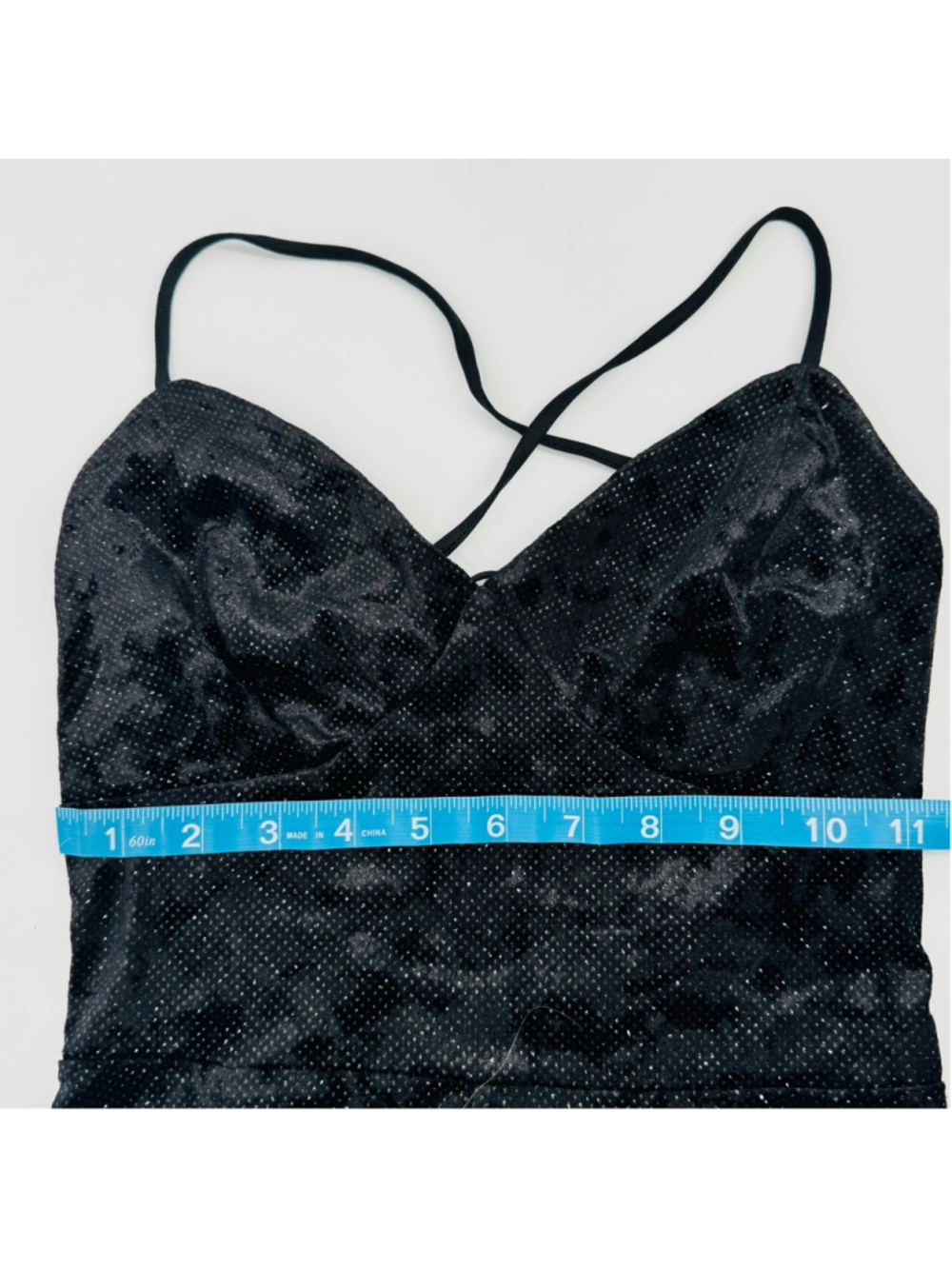Lulus Certified Babe Black Glitter Velvet Strappy Back Jumpsuit XS - Picture 7 of 8